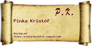 Pinka Kristóf névjegykártya